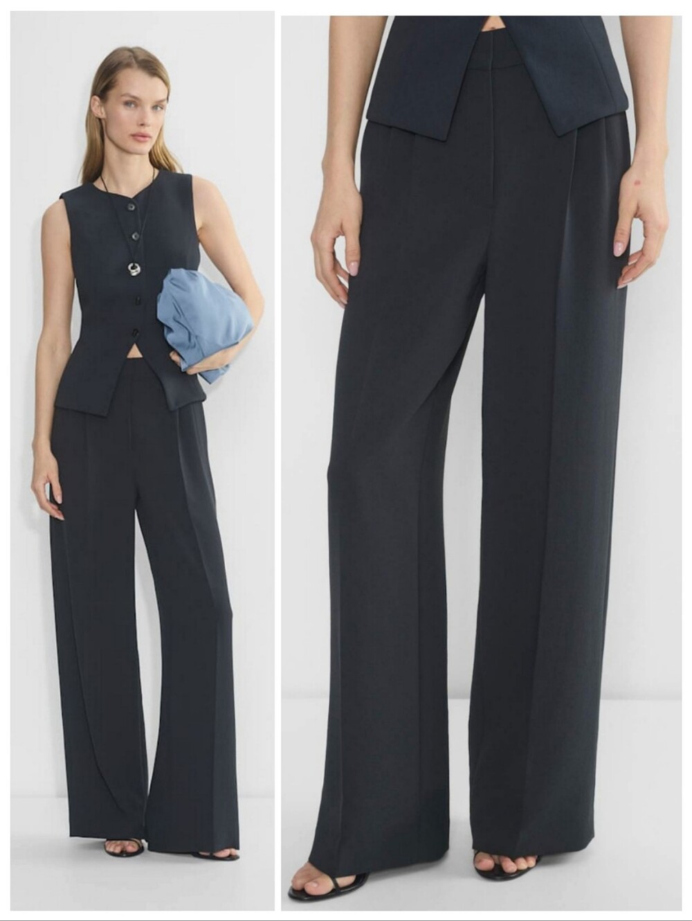 Aritzia Wilfred The Effortless Pant Wider Crepette Black Size 0 |